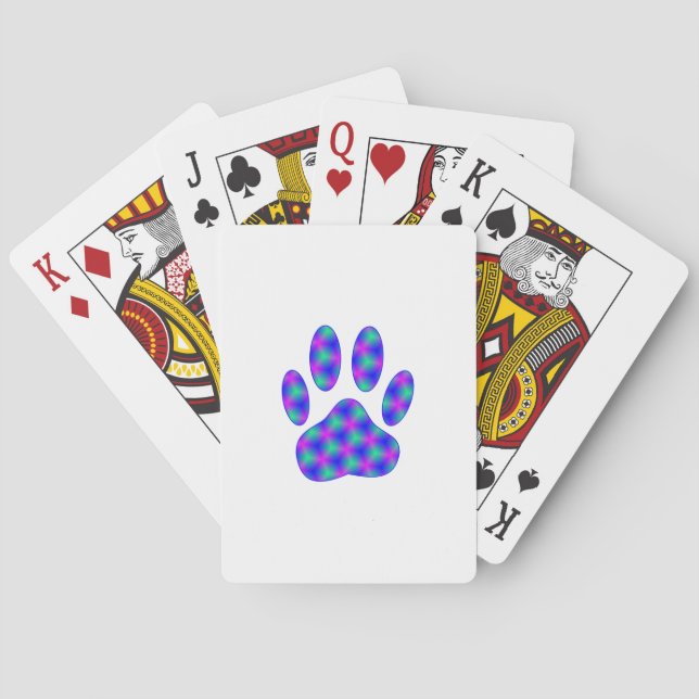 Cosmic Paw Print Poker Cards (Back)
