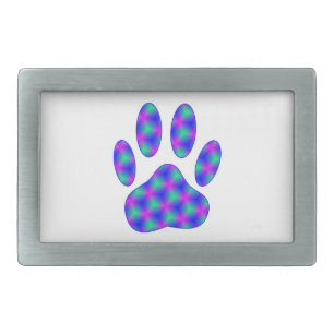 Cosmic Paw Print Rectangular Belt Buckle