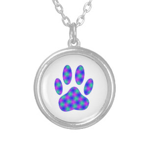 Cosmic Paw Print Silver Plated Necklace