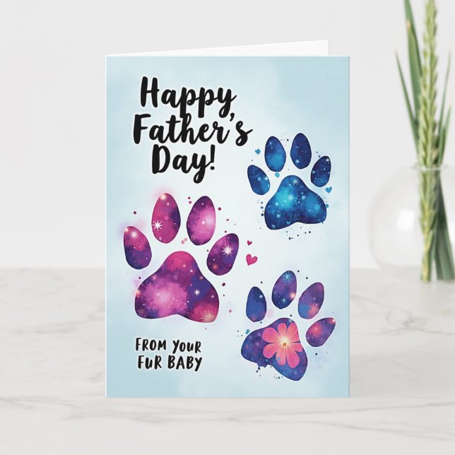 Cosmic Paws Sweet Fathers Day Card (Front)