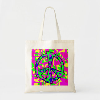 "Cosmic Peace Sign" Tote Bag
