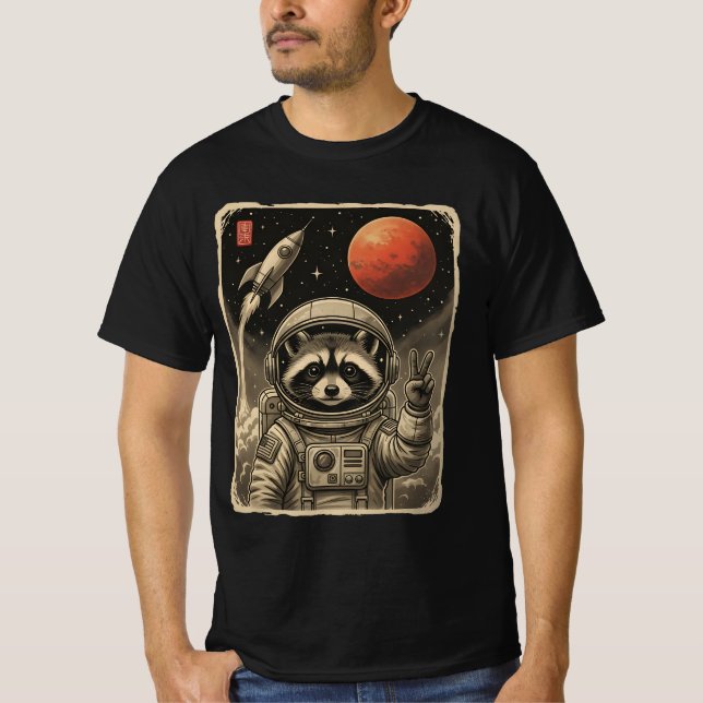 Cosmic Peacekeeper: The Selfie-Taking Astronaut T-Shirt (Front)