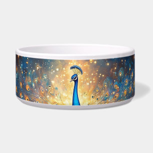 Cosmic Peacock with Starry Feathers Bowl
