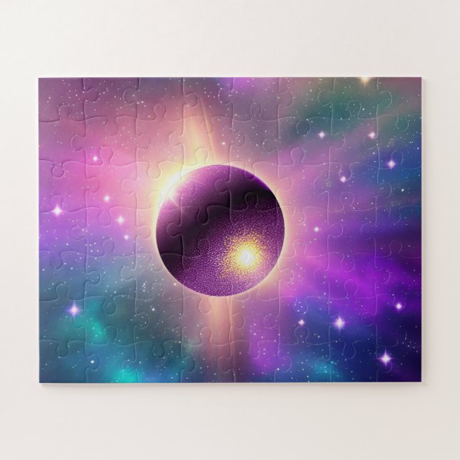Cosmic Perfect Purple Fun Orbiting the Universe Jigsaw Puzzle (Horizontal)