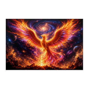 Cosmic Phoenix Rising Through the Infinite Univers Acrylic Print