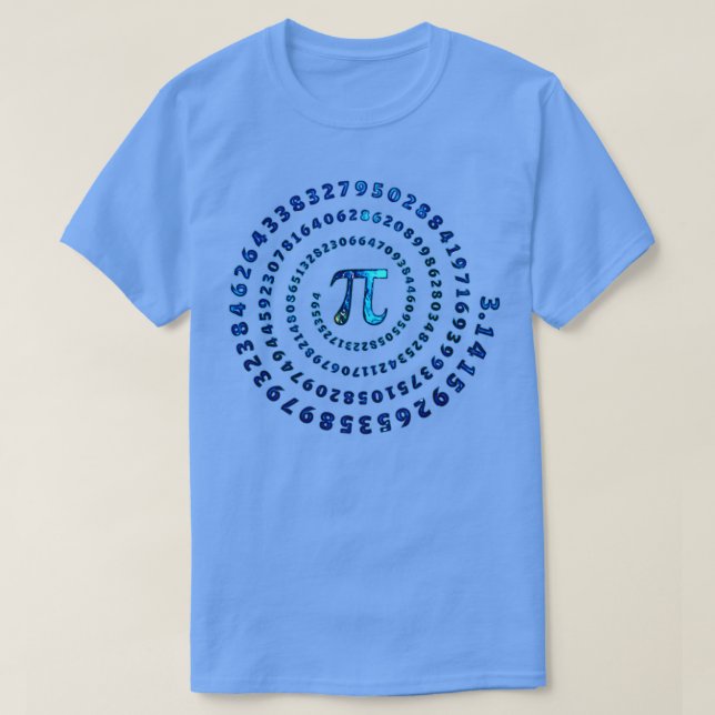 Cosmic Pi Spiral Mathematics Pi Day Universe Galax T-Shirt (Design Front)
