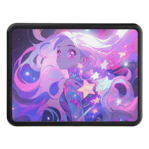 Cosmic Pink and Purple Anime Girl Hitch Cover