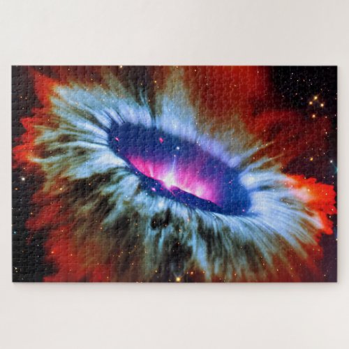 Cosmic pink blue red galaxy exploding landscape jigsaw puzzle