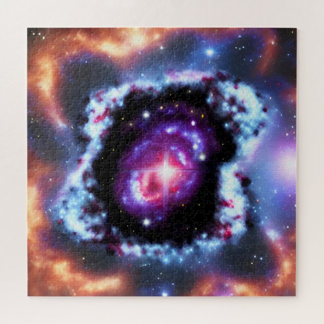 Cosmic pink purple and blue objects in outerspace jigsaw puzzle (Horizontal)
