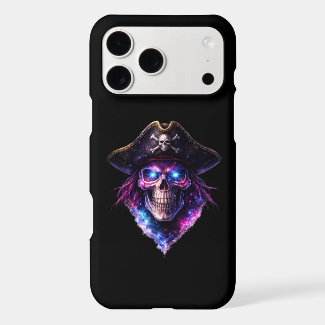 Cosmic Pirate Skull Galaxy Phone Case (Back)