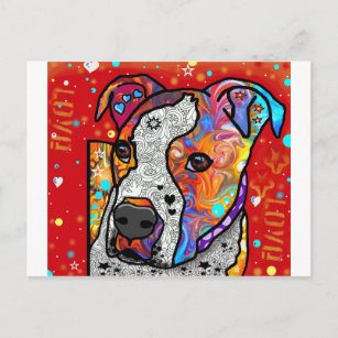 Cosmic Pit Bull - Bright Colorful - Gift Idea Postcard