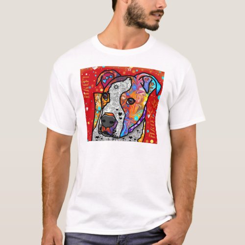 Cosmic Pit Bull _ Bright Colorful _ Gift Idea T_Shirt