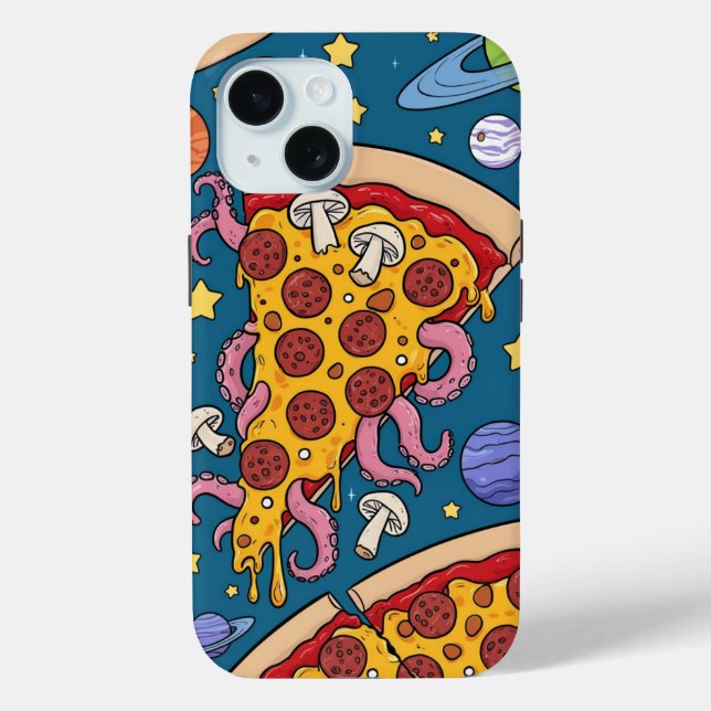 Cosmic Pizza Slice: Quirky Space Adventure Case-Mate iPhone Case (Back)
