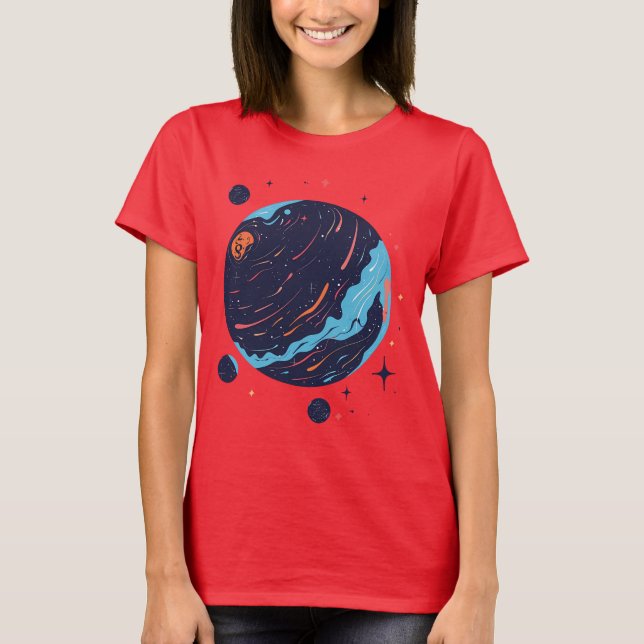 Cosmic Planet Space Art T-Shirt (Front)