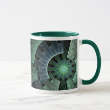Cosmic Pod Green Geometric Abstract