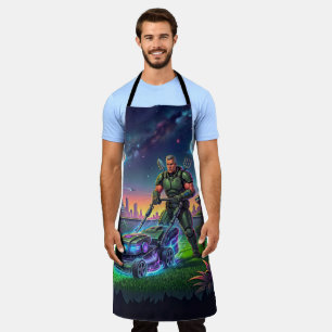 Cosmic Pop Art Sci Fi Galactic Mower Apparel Apron