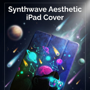 Cosmic Pop Art Synthwave Green and Blue Tint iPad Mini Cover