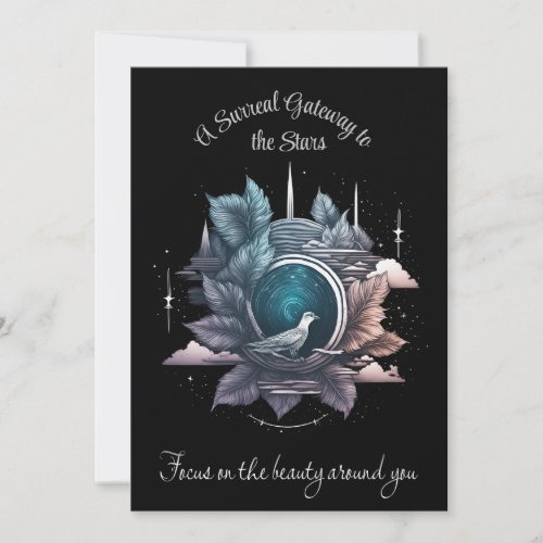 Cosmic Portal A Surreal Gateway to the Stars Thank You Card