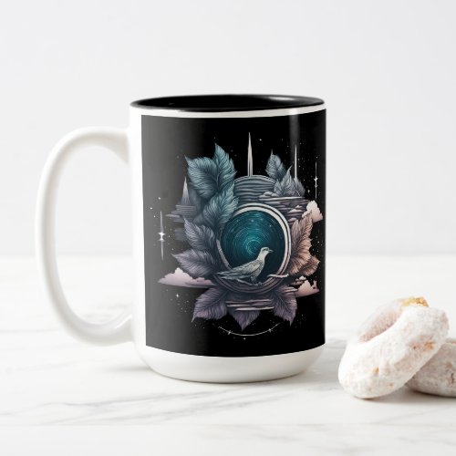 Cosmic Portal A Surreal Gateway to the Stars Two_Tone Coffee Mug