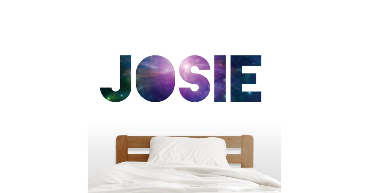 Cosmic Printed Name In Space Large Wall Decal Zazzle