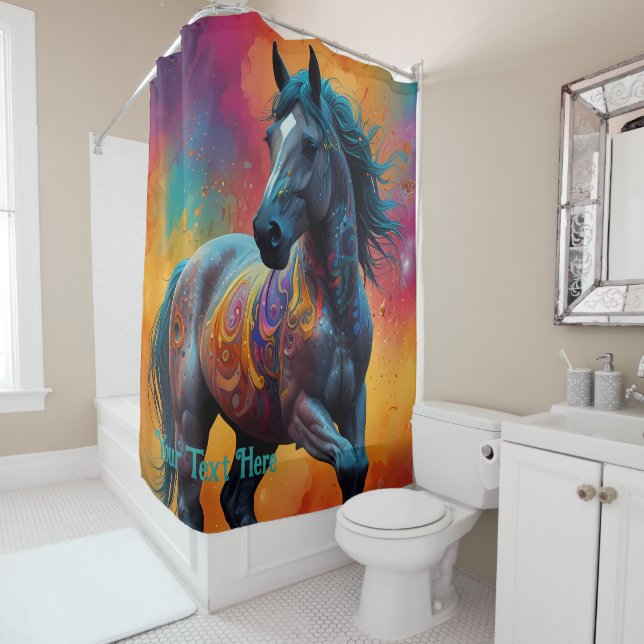 Cosmic Psychedelic Horse: Surreal Journey  Shower Curtain (In Situ)