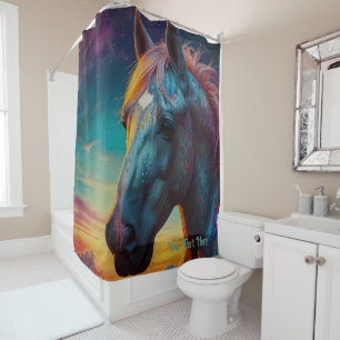 Cosmic Psychedelic Horse: Surreal Journey  Shower Curtain