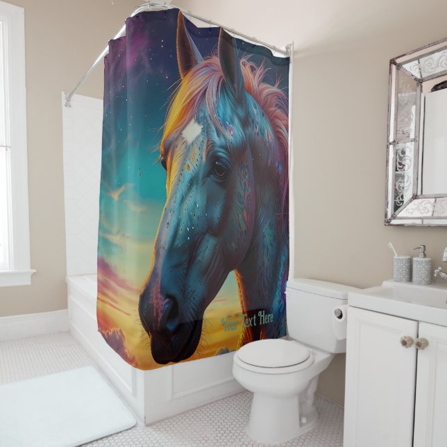 Cosmic Psychedelic Horse: Surreal Journey  Shower Curtain (In Situ)