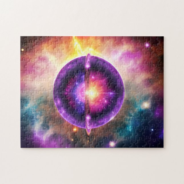 Cosmic Purple Blue Mystical Interstellar Object Jigsaw Puzzle (Horizontal)