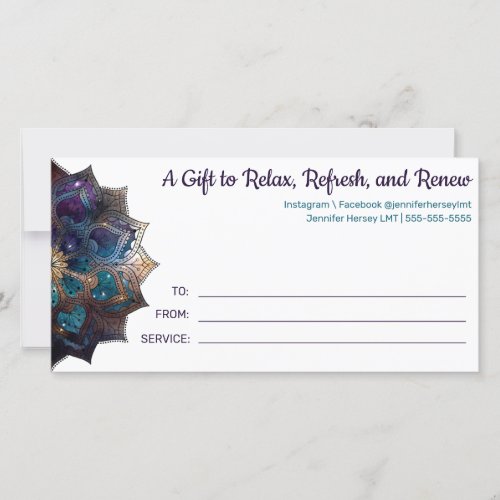 Cosmic Purple Boho Mandala Gift Card