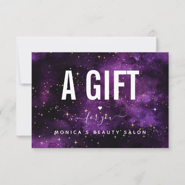 Cosmic Purple Galaxy Night Beauty Salon Sparkles  (Front)