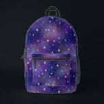 Cosmic Purple Galaxy Stars Printed Backpack<br><div class="desc">Head back to school in style with this magical purple and blue cosmic galaxy design backpack!</div>