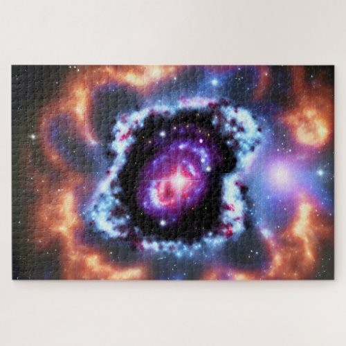 Cosmic purple pink galaxy objects in outer space jigsaw puzzle