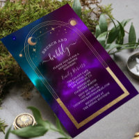 Cosmic Purple Teal Gold Celestial Bridal Shower