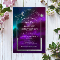 Cosmic Purple Teal Silver Celestial Baby Shower