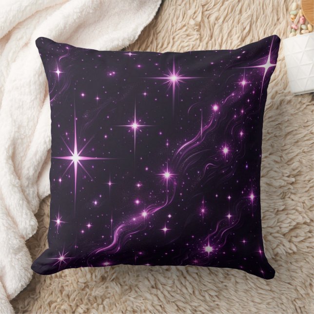 Cosmic Purple Twilight Throw Pillow (Blanket)