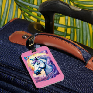 Cosmic Purple Unicorn iPad  Luggage Tag