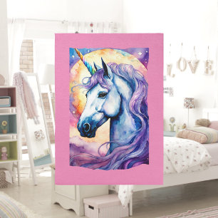 Cosmic Purple Unicorn Rug