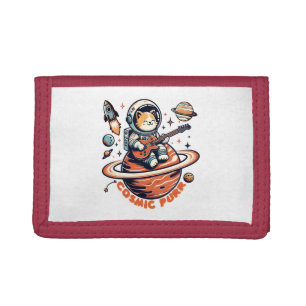 Cosmic Purr - Astro Guitarist Cat Trifold Wallet