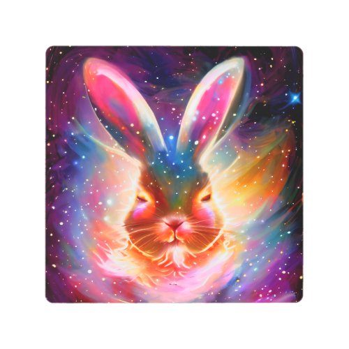 Cosmic Rabbit Metal Print