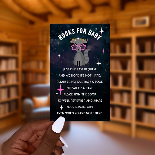 Cosmic Raccoon Baby Shower Books For Baby Enclosure Card