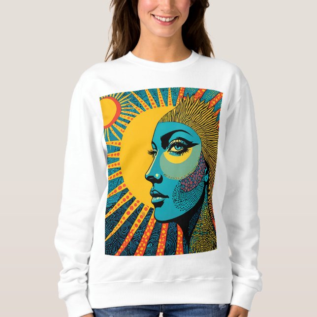 Cosmic Radiance: Sun Goddess Sweatshirt (Front)