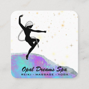 *~* Cosmic Rainbow Opal Goddess Celestial Magic Square Business Card