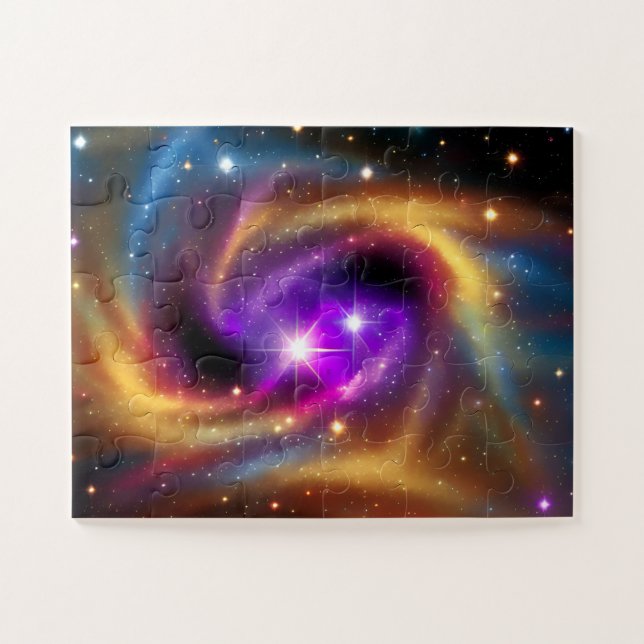Cosmic Rainbow Swirly Array of Stars Jigsaw Puzzle (Horizontal)