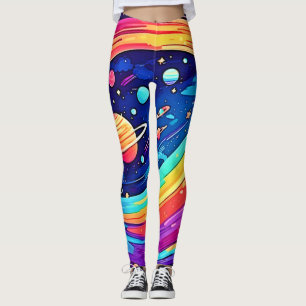 Cosmic Rainbow Vortex Leggings