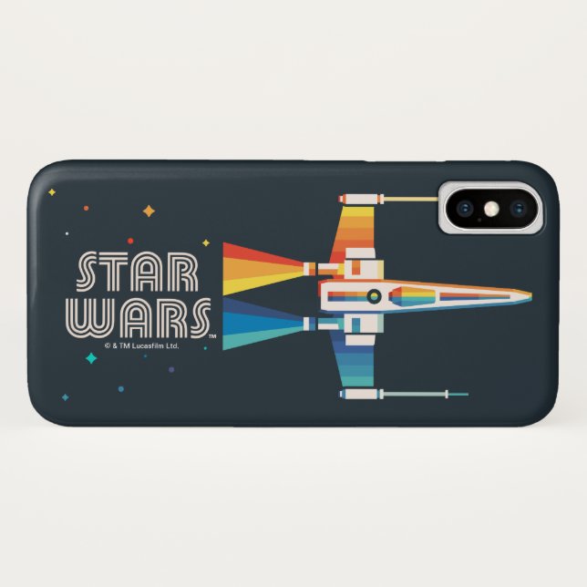 Cosmic Rainbow X-Wing Starfighter Case-Mate iPhone Case (Back (Horizontal))