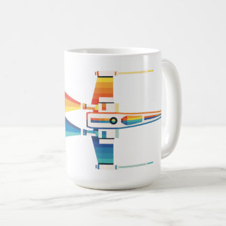 Cosmic Rainbow X-Wing Starfighter Coffee Mug