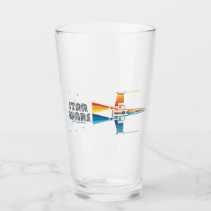 Cosmic Rainbow X-Wing Starfighter Glass