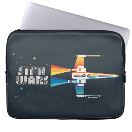 Cosmic Rainbow X_Wing Starfighter Laptop Sleeve