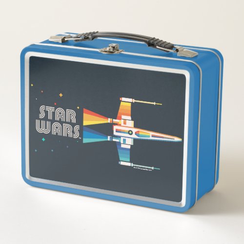 Cosmic Rainbow X_Wing Starfighter Metal Lunch Box