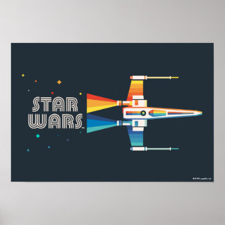Cosmic Rainbow X-Wing Starfighter Poster